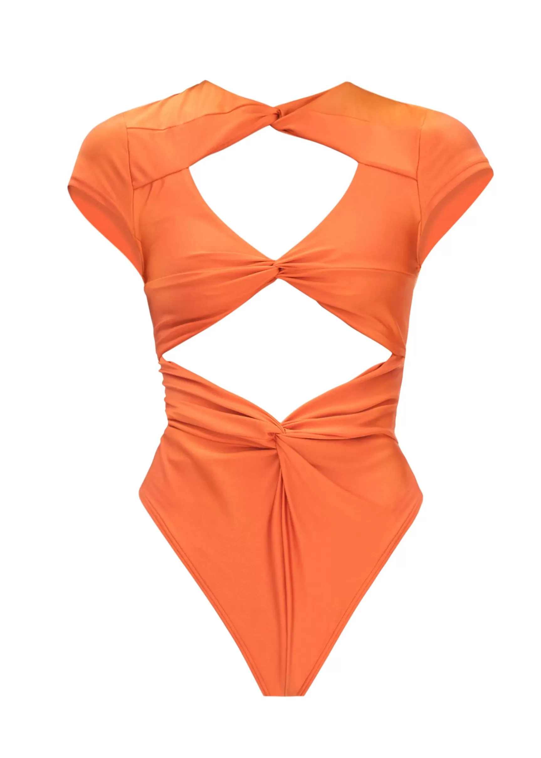 Hot Aluna Orange One Piece Swimsuit Women Swimwear