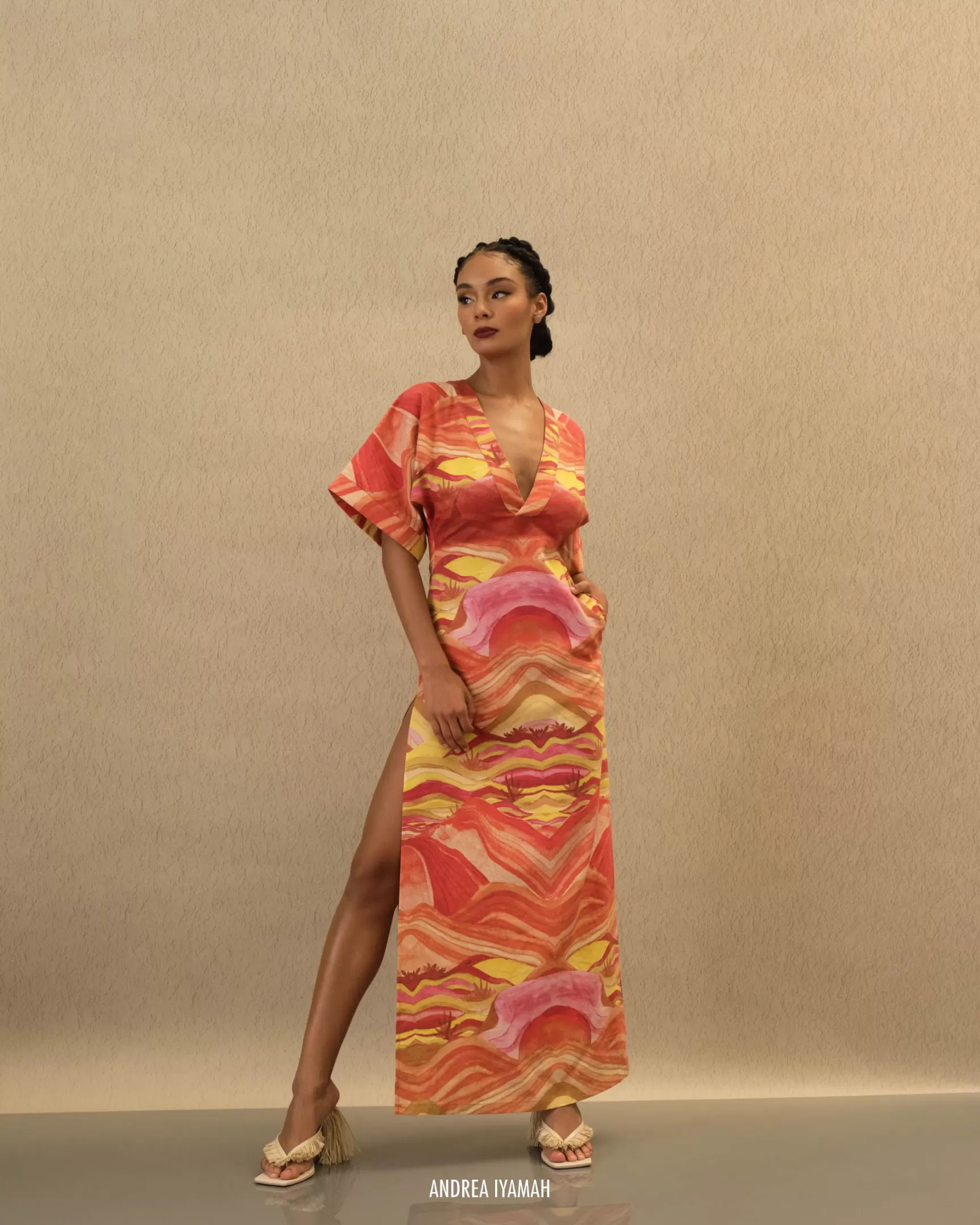 New Alyma Kaftan Dress-Sunset Women Dresses