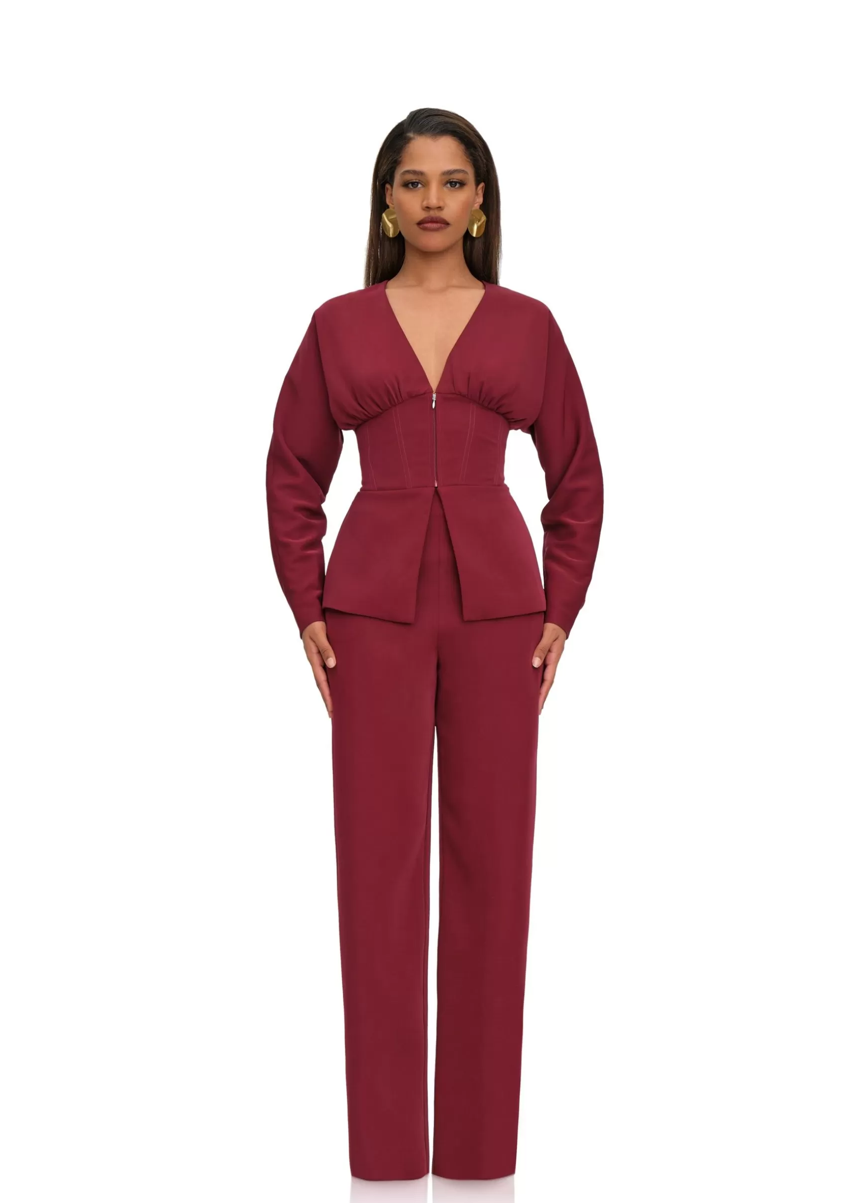 Best Gia Corset Blazer-Plum Women Tops