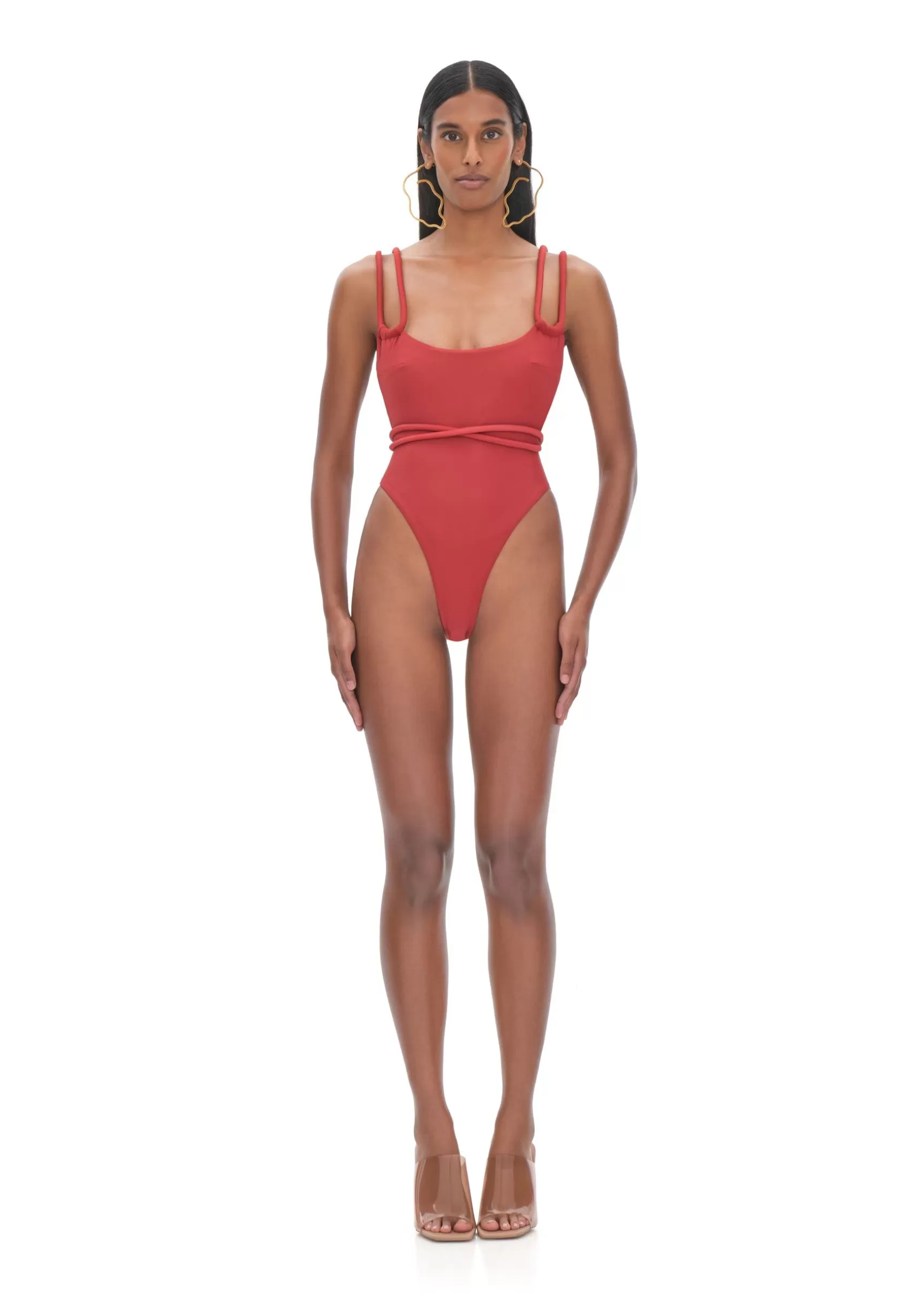 Store Lima Red One Piece Swimsuit Women Swimwear