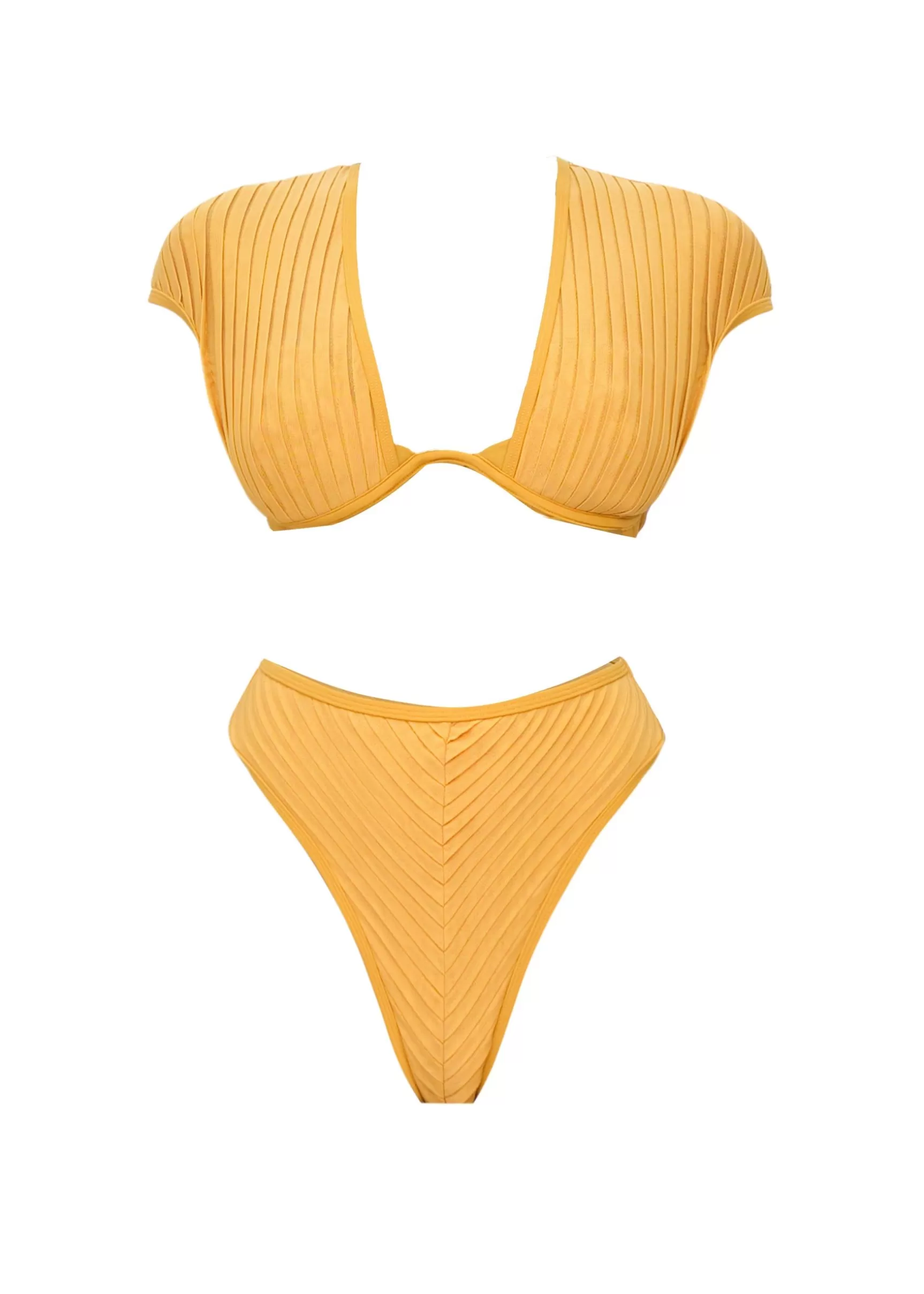 Cheap Pura High Rise Bikini-Mustard Women Swimwear