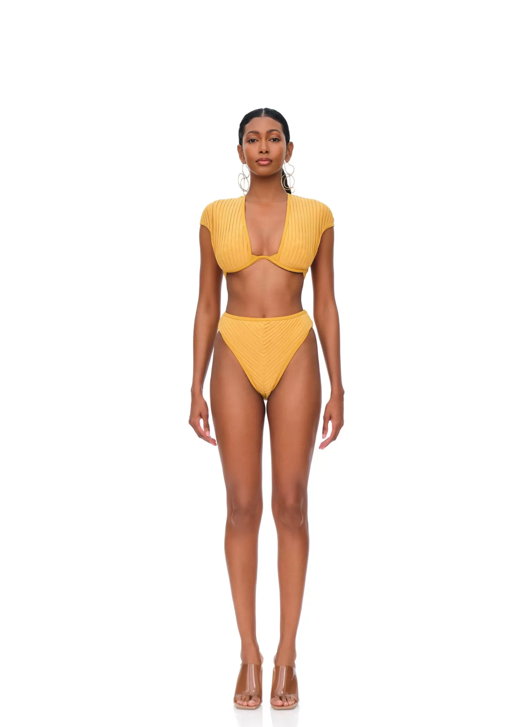 Cheap Pura High Rise Bikini-Mustard Women Swimwear