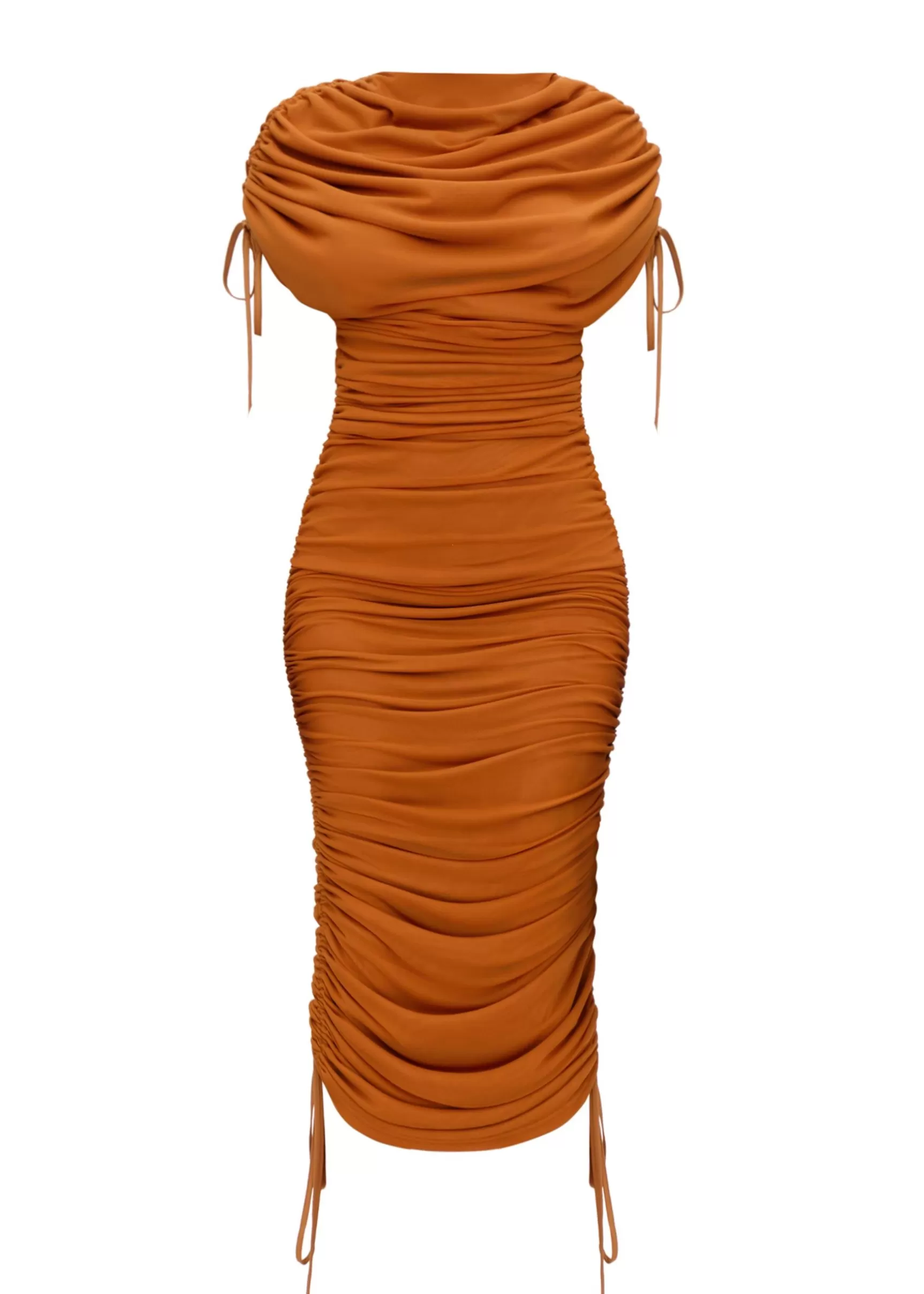 Hot Ratu Mesh Dress-Caramel Women Dresses